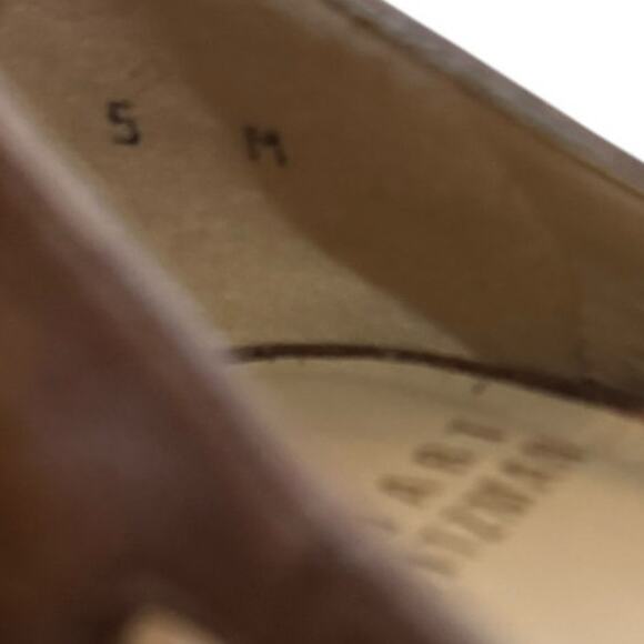 STUART WEITZMAN Leather Open Toe Studded Pump SZ 5 - Picture 9 of 10